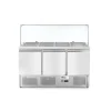 Arktic Saladette met 3 deuren en glazen vitrine 380L