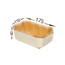 Bakvorm Hout Rechthoek 17,5x11x6cm + Bakpapier (per stuk)