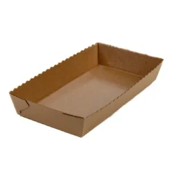 Bakvorm Karton Rechthoek Bruin 21x10x3,5cm (per stuk)