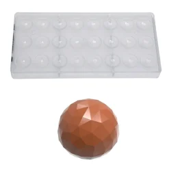 Bonbonvorm Chocolate World Bol Facet (24x) 25x12mm