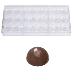 Bonbonvorm Chocolate World Halve Bol Facet (24x) Ø30x15mm