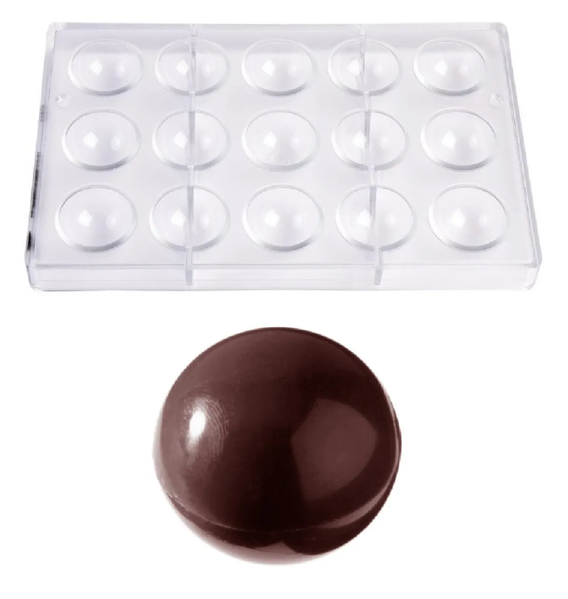 Bonbonvorm Chocolate World Halve Bol (15x) Ø38x19mm