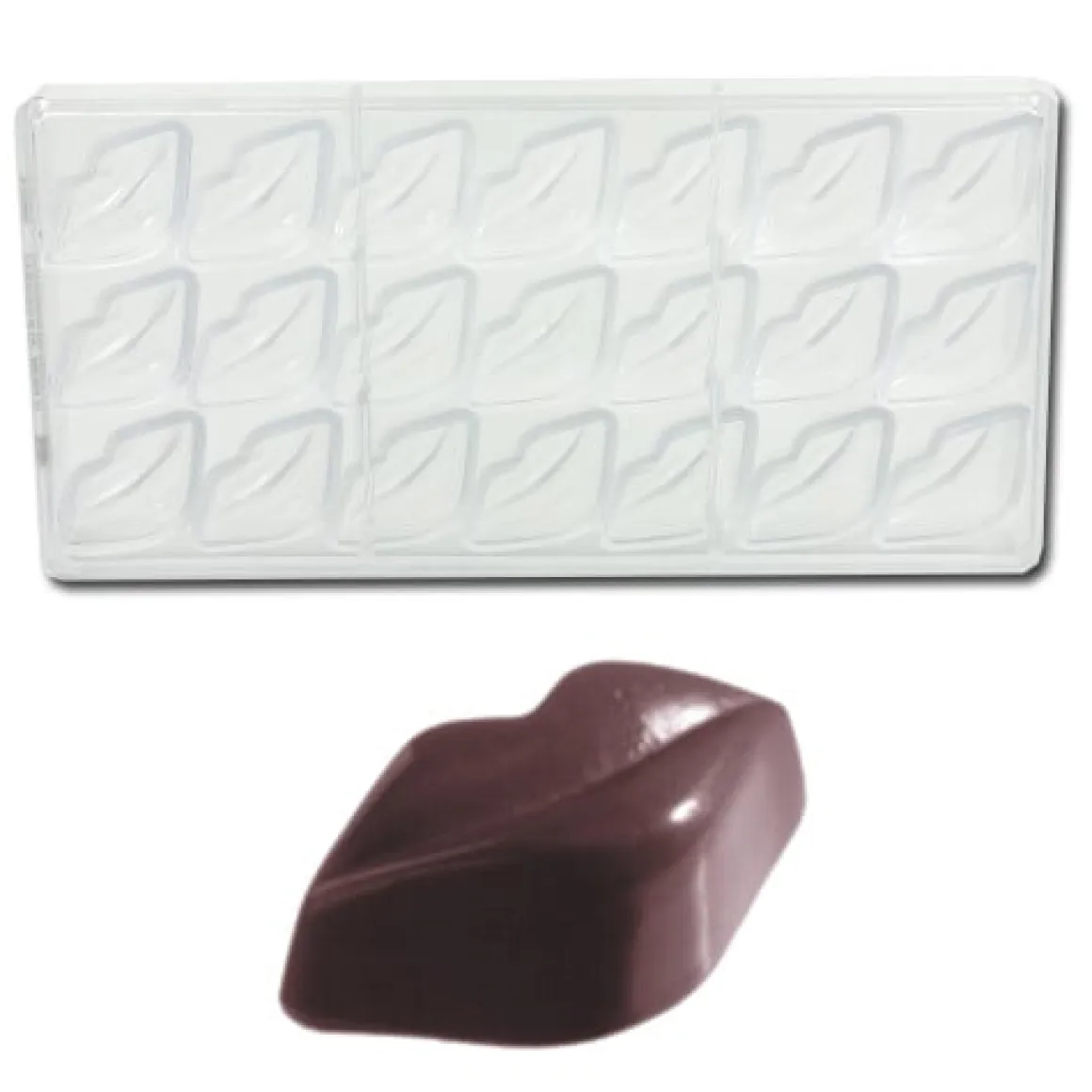 Bonbonvorm Chocolate World Lippen (21x) 49x26x17 mm