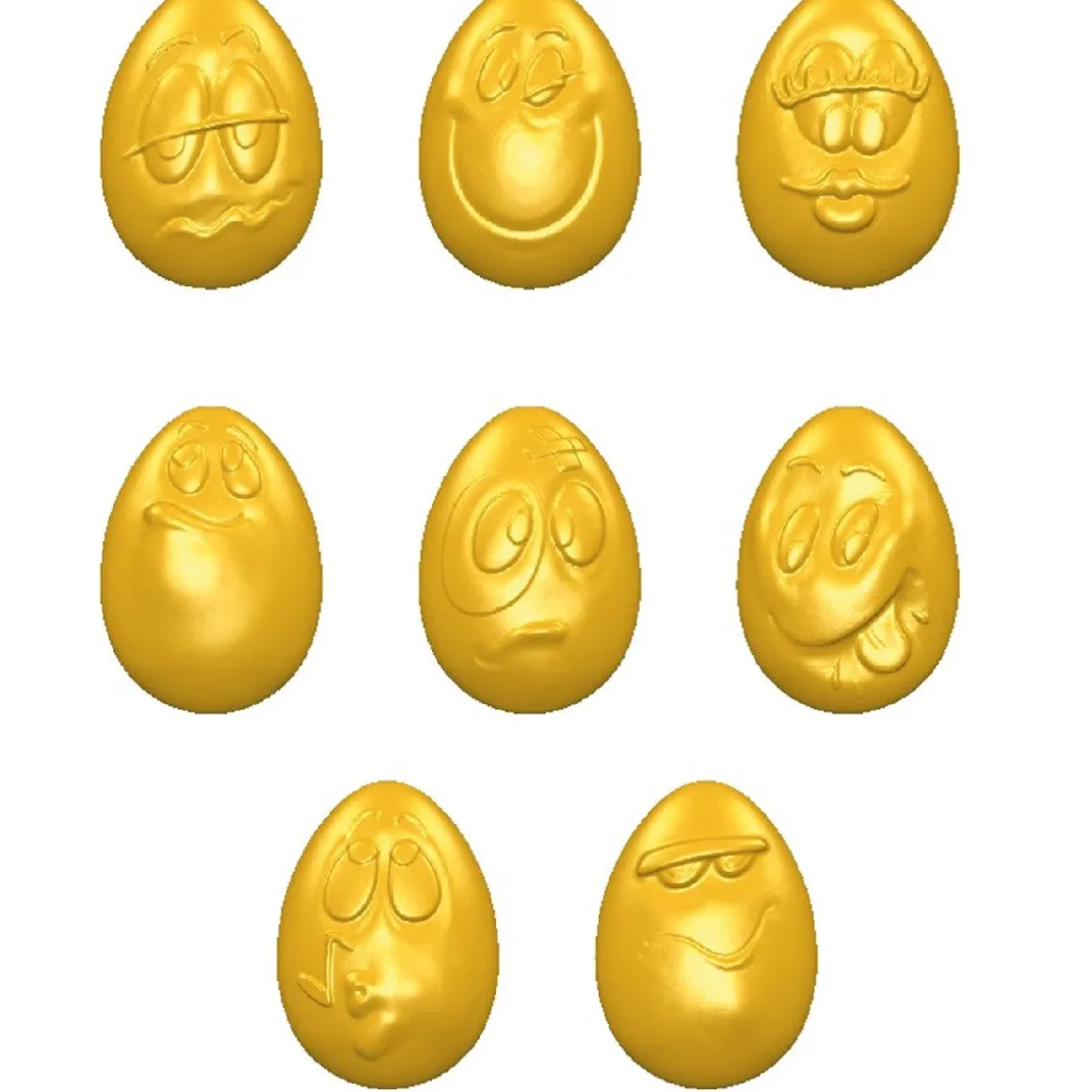 Bonbonvorm Chocolate World Smiley Eitjes (24x) 33x23x12mm