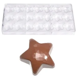 Bonbonvorm Chocolate World Ster Facet (21x) 35,5x17mm