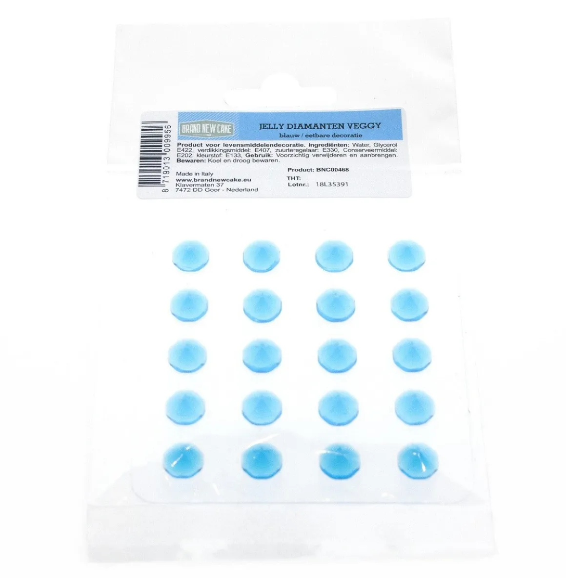 BrandNewCake Eetbare Jelly Diamanten Blauw 20st
