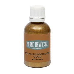BrandNewCake Metallic Food Paint Goud met Kwastje 60g