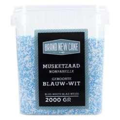 BrandNewCake Musketzaad Geboorte Blauw-Wit 2000gr.