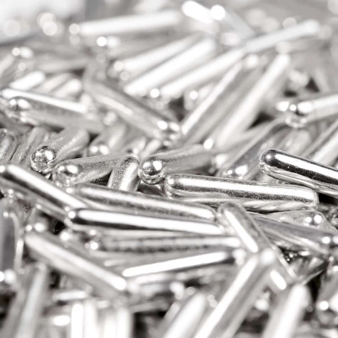 BrandNewCake Sugar Rods Metallic Zilver 80gr.