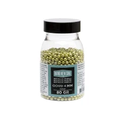 BrandNewCake Suikerparels Metallic Goud 4mm 80gr.