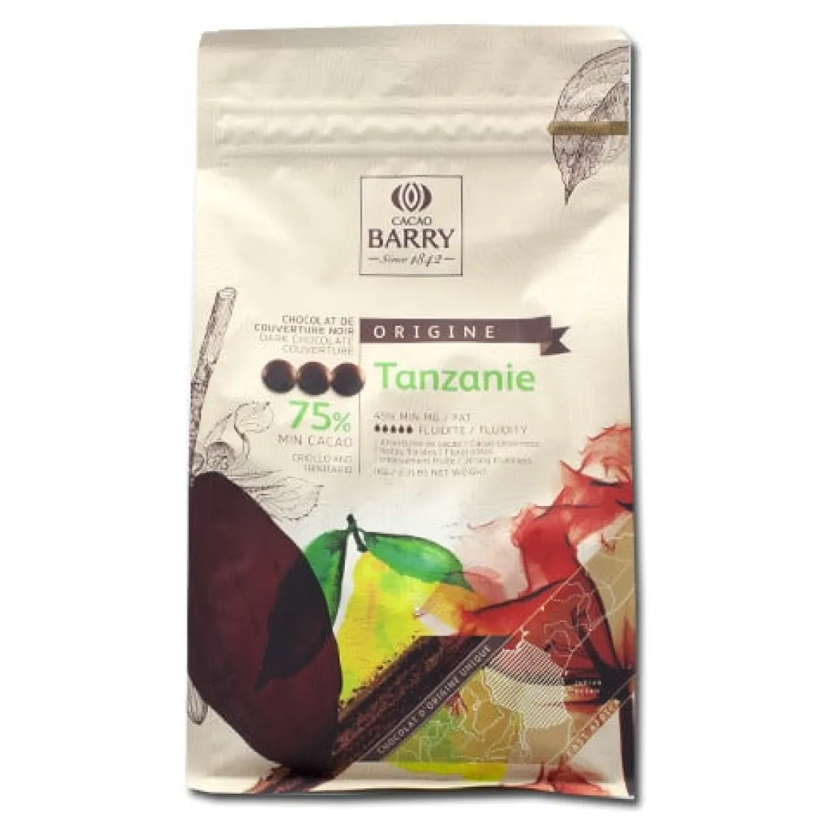 Callebaut Chocolade Callets Puur Tanzania (75%) 1kg