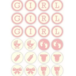 Chocoladedecoratie Baby Girl Ø3cm 96st.