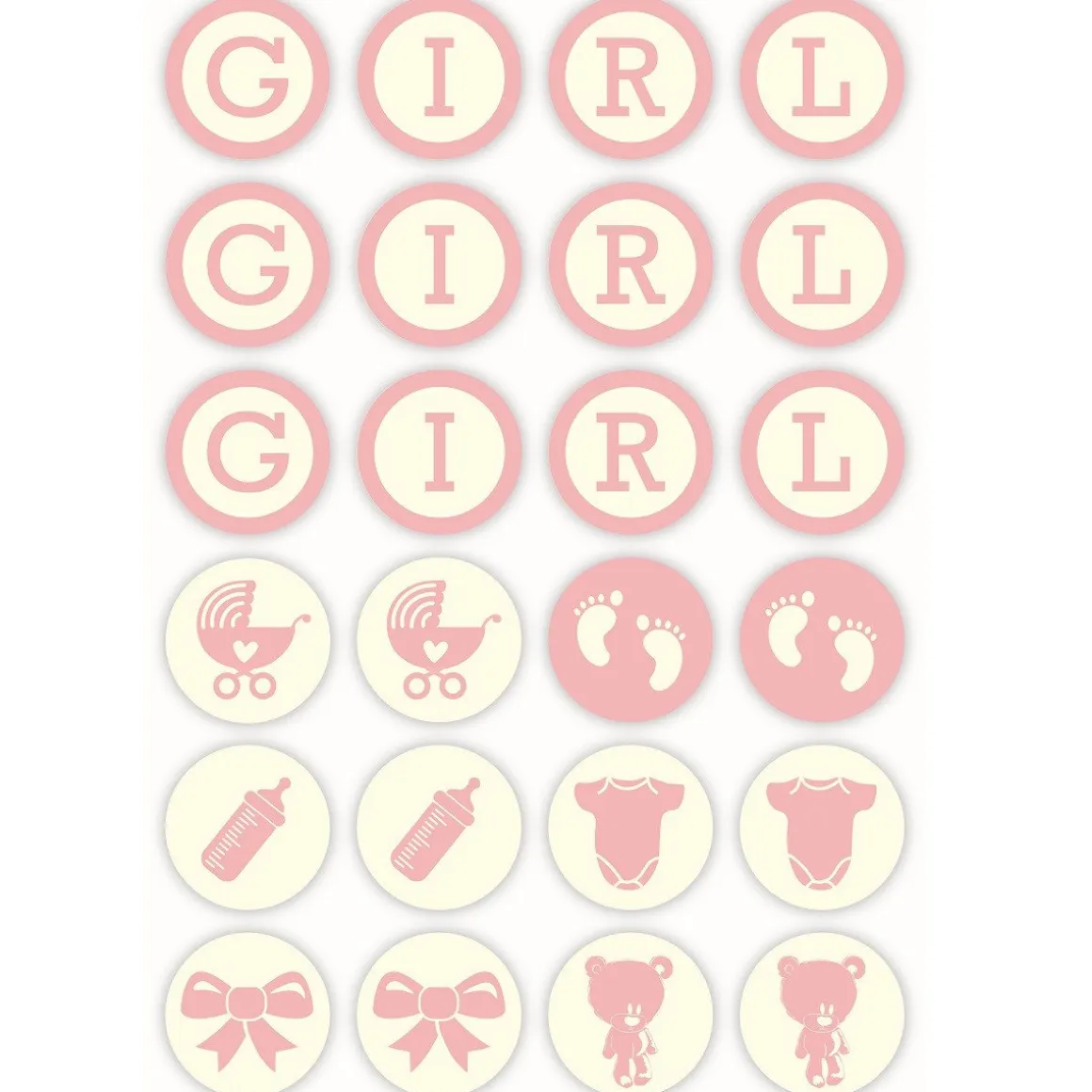 Chocoladedecoratie Baby Girl Ø3cm 96st.