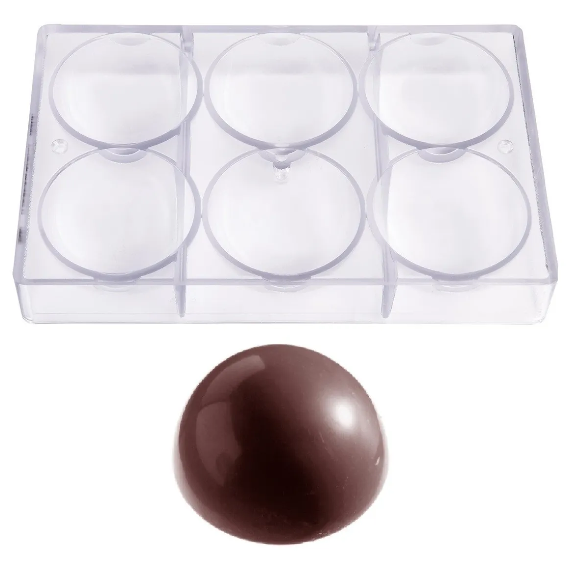 Chocolade Holvorm Chocolate World Halve Bol (6x) Ø80mm