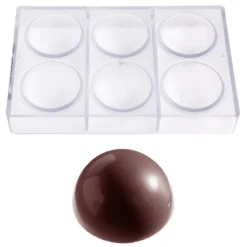 Chocolade Holvorm Chocolate World Halve Bol (6x) Ø70mm
