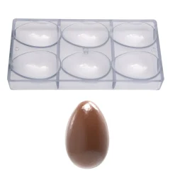 Chocolade Holvorm Chocolate World Ei Facet (6x) 86x56x30mm