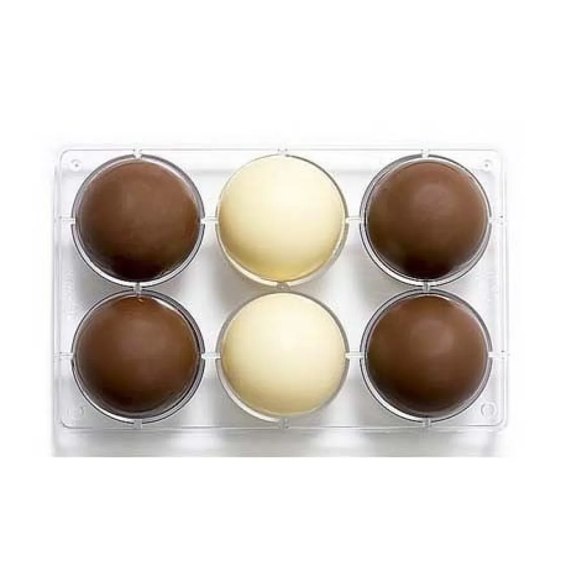 Chocolade Holvorm Halve Bol (6x) Ø75 mm