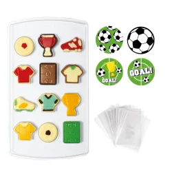 Chocolademal Kit Voetbal (12) (Incl. zakjes en stickers)