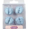 Culpitt Suikerdecoratie Baby Voetjes Blauw 12 paar