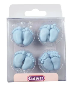 Culpitt Suikerdecoratie Baby Voetjes Blauw 12 paar