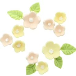 Culpitt Suikerdecoratie Bloemen en Bladeren Geel 16st.
