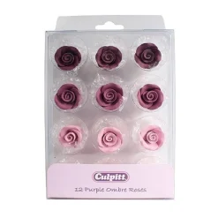 Culpitt Suikerdecoratie Rozen Ombré Paars 12st.