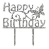 Culpitt Taarttopper Acryl Happy Birthday Zilver 150x85mm