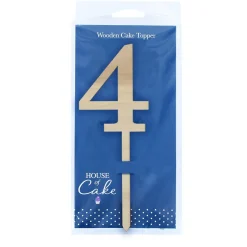 Culpitt Taarttopper Cijfer 4 Hout 63x183mm**
