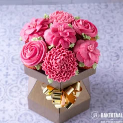 Cupcake Doos Boeket Goud Ø18x19cm