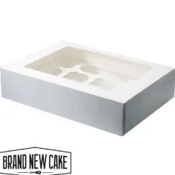 Cupcake Doosje 12 Wit (incl. tray met venster) 3st.