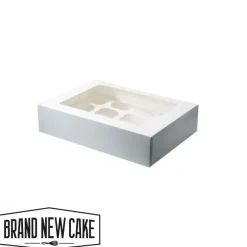 Cupcake Doosje 12 Wit (incl. tray met venster) 25st.