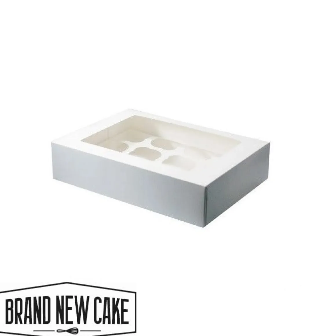 Cupcake Doosje 12 Wit (incl. tray met venster) 25st.