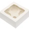 Cupcake Doosje 4 Wit (incl. tray met venster) 3st.