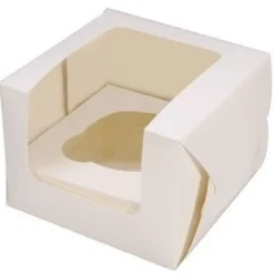 Cupcake Doosje 1 Wit (incl. tray met venster) 25st.