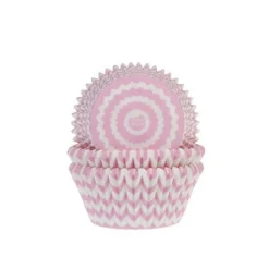 Cupcake Vormpjes HoM Chevron Roze 50x33mm. 50st.**