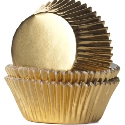 Cupcake Vormpjes HoM Folie Goud 51x38mm. 500st.