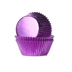 Cupcake Vormpjes HoM Folie Roze 51x38mm. 24st.