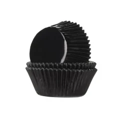 Cupcake Vormpjes HoM Folie Zwart 51x38mm. 24st.