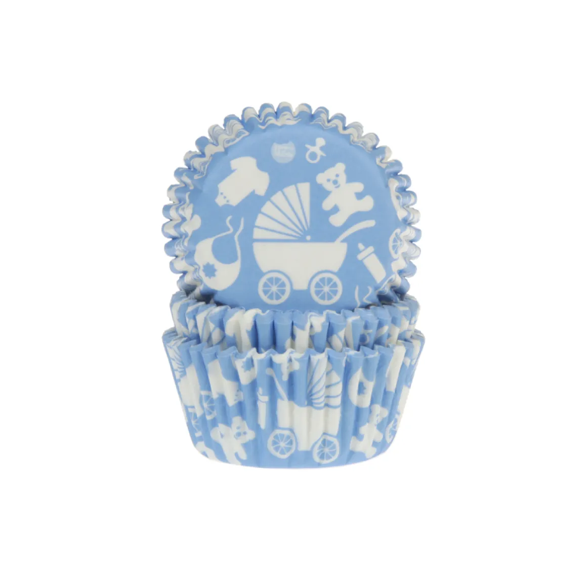 Cupcake Vormpjes HoM Geboorte Blauw 50x33mm. 50st.