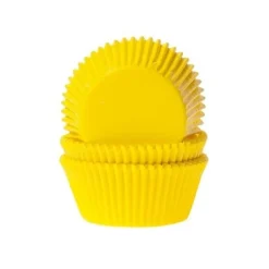 Cupcake Vormpjes HoM Geel 50x33mm. 50st.