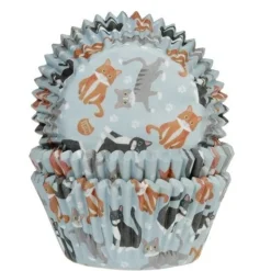 Cupcake Vormpjes HoM Katten 50x33mm. 50st.