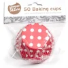 Cupcake Vormpjes HoM Polkadot Rood 50x33mm. 50st.