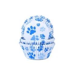 Cupcake Vormpjes HoM Pootafdruk Blauw 50x33mm. 50st.