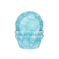 Cupcake Vormpjes HoM Sneeuw Kristal Blauw 50x33mm. 50st
