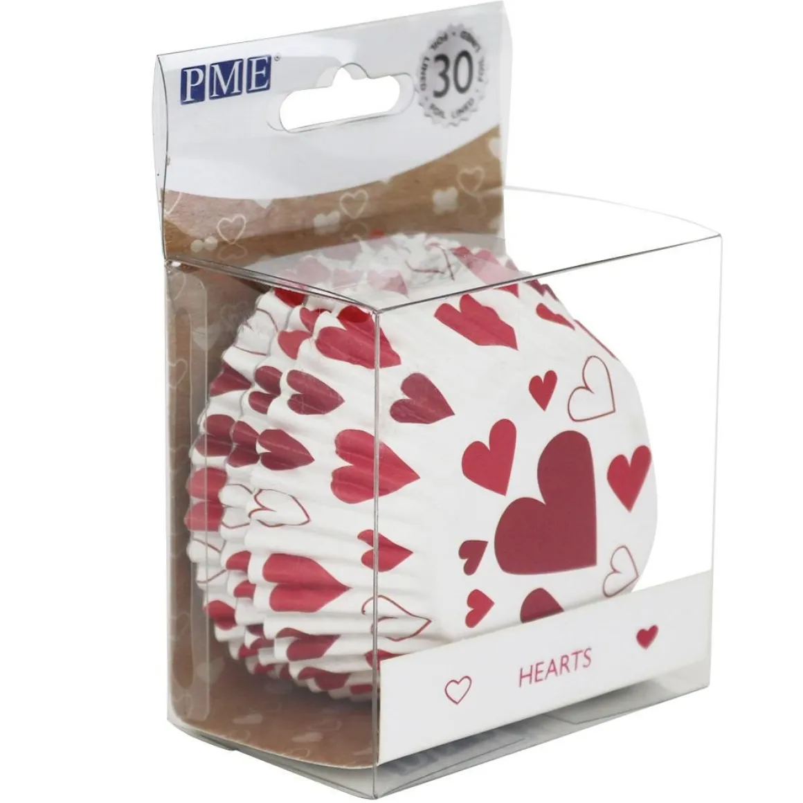 Cupcake Vormpjes PME Hartjes 30 stuks