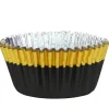 Cupcake Vormpjes PME Zwart met Gouden Rand 30 stuks