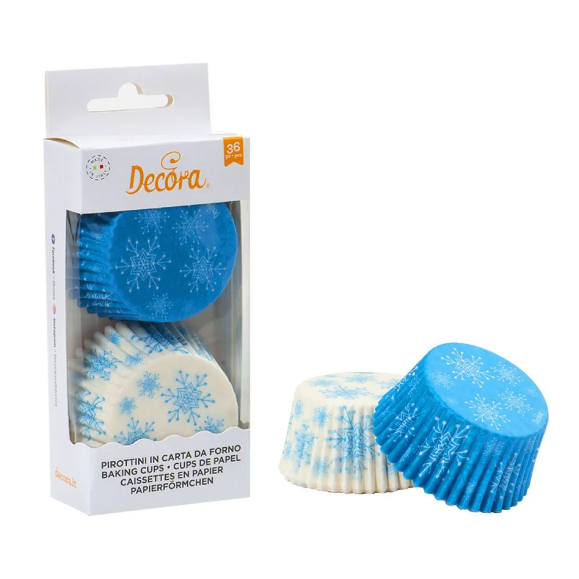 Cupcake Vormpjes Sneeuwvlokken Ø50x32(h) mm 36 stuks