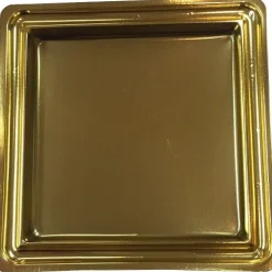 Gebaksschoteltje kunststof Vierkant Goud 88mm