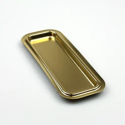 Gebaksschoteltje kunststof Rechthoek (Eclair) Goud 170x65mm