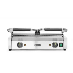 Hendi Contactgrill - dubbele versie Geheel geribd
